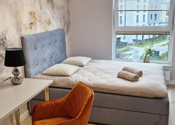 Apartmán 77 Flou Przystan Letnica, Parking & 800m Plaza Gdaňsk